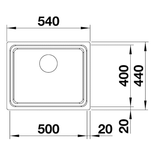 Inox sudopera Blanco ETAGON 500-IF + pribor + drvena daska - 540x440x190