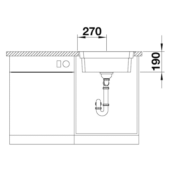 Inox sudopera Blanco ETAGON 500-IF + pribor + drvena daska - 540x440x190