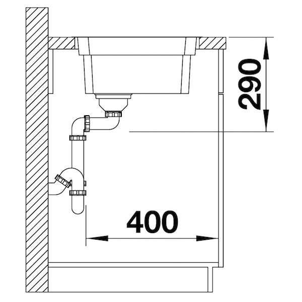 Inox sudopera Blanco ETAGON 500-IF + pribor + drvena daska - 540x440x190