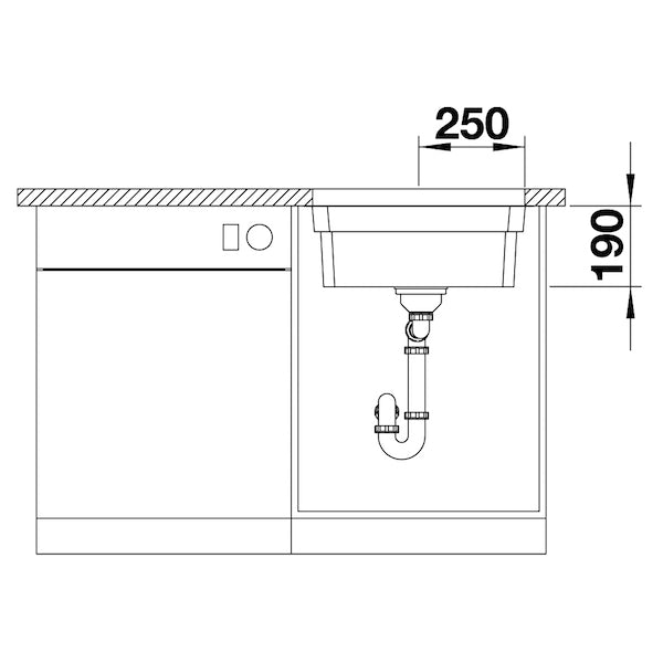 Inox sudopera Blanco ETAGON 500-U + pribor + drvena daska - 500x400x190