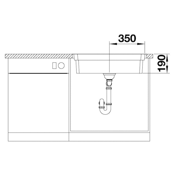Inox sudopera Blanco ETAGON 700-IF/A sa podizačem čepa + pribor + drvena daska - 740x500x190