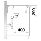 Inox sudopera Blanco ETAGON 700-IF/A sa podizačem čepa + pribor + drvena daska - 740x500x190