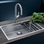 Inox sudopera Blanco ETAGON 700-IF + pribor + drvena daska - 740x440x190