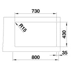 Inox sudopera Blanco ETAGON 700-IF + pribor + drvena daska - 740x440x190