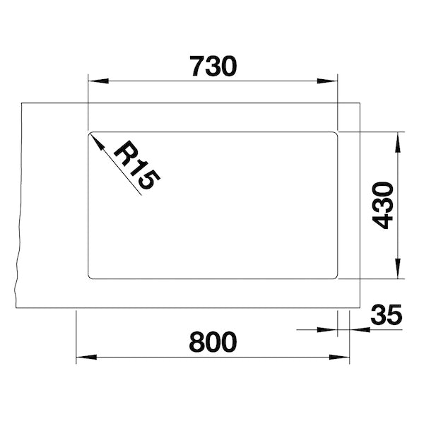 Inox sudopera Blanco ETAGON 700-IF + pribor + drvena daska - 740x440x190