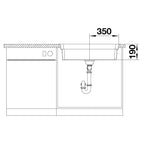 Inox sudopera Blanco ETAGON 700-IF + pribor + drvena daska - 740x440x190