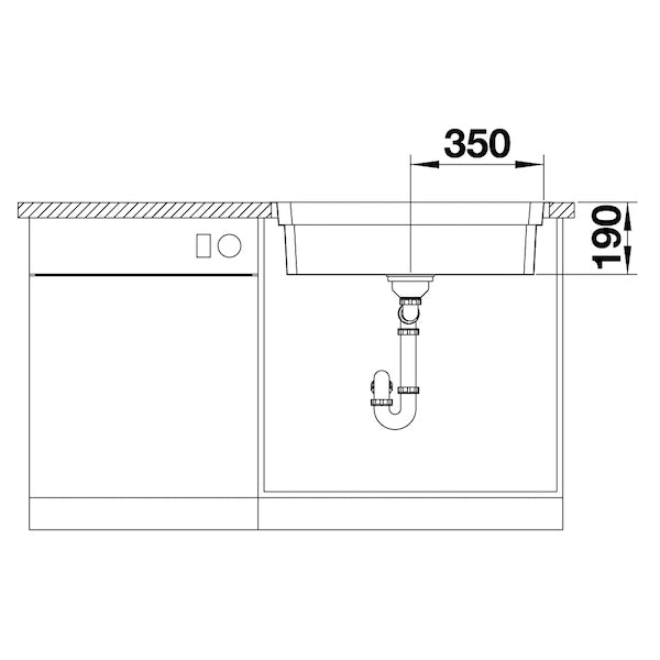 Inox sudopera Blanco ETAGON 700-IF + pribor + drvena daska - 740x440x190