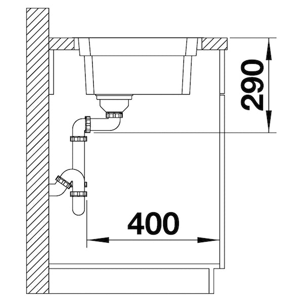 Inox sudopera Blanco ETAGON 700-IF + pribor + drvena daska - 740x440x190