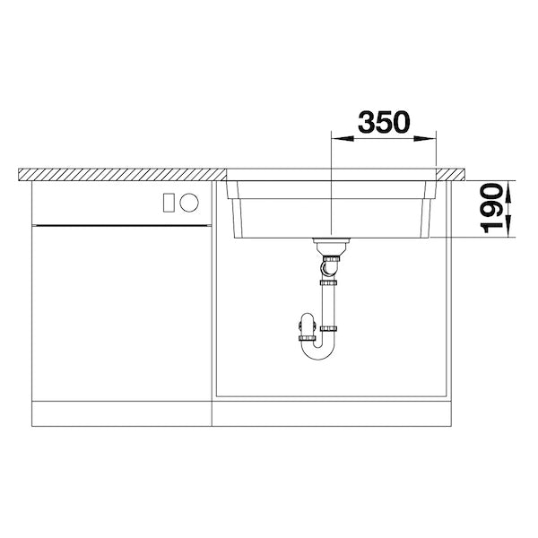 Inox sudopera Blanco ETAGON 700-U + pribor + drvena daska - 700x400x190