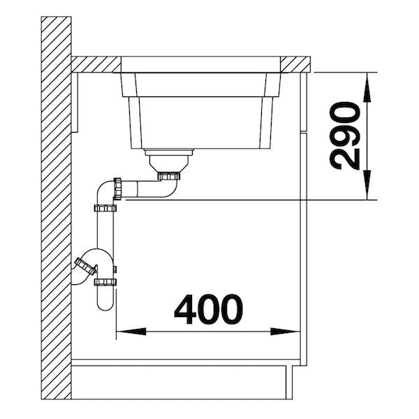Inox sudopera Blanco ETAGON 700-U + pribor + drvena daska - 700x400x190