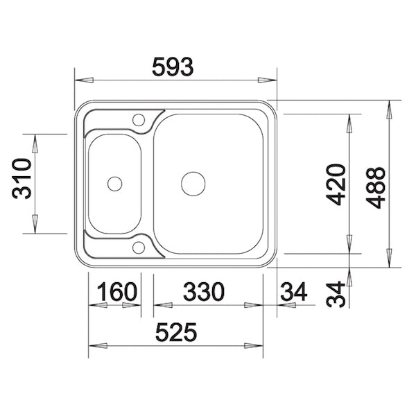 Inox sudopera Blanco LANTOS 6-IF sa podizačem čepa + pribor + drvena daska - 593x488x160