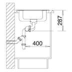 Inox sudopera Blanco LANTOS 6-IF sa podizačem čepa + pribor + drvena daska - 593x488x160