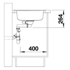 Inox sudopera Blanco LANTOS 9 E-IF sa podizačem čepa + drvena daska - 930x510x170