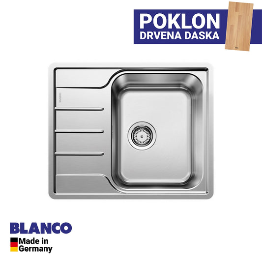 Inox sudopera Blanco LEMIS 45 S-IF MINI + drvena daska - 605x500x205