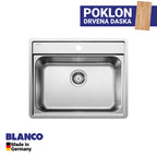 Inox sudopera Blanco LEMIS 6-IF + drvena daska - 615x500x205
