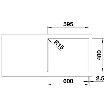 Inox sudopera Blanco LEMIS 6-IF + drvena daska - 615x500x205