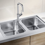 Inox sudopera Blanco LEMIS 8-IF + drvena daska - 860x500x205