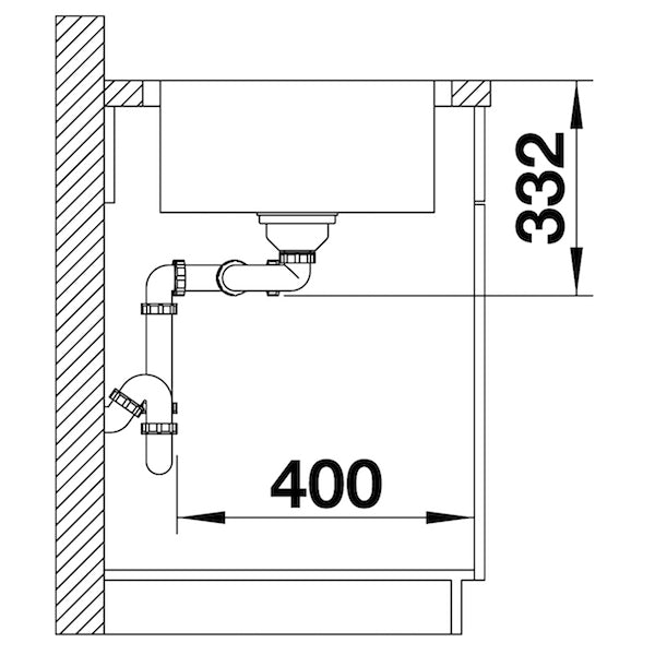 Inox sudopera Blanco LEMIS 8-IF + drvena daska - 860x500x205