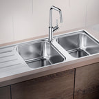 Inox sudopera Blanco LEMIS 8 S-IF + drvena daska - 1160x500x205