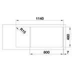 Inox sudopera Blanco LEMIS 8 S-IF + drvena daska - 1160x500x205