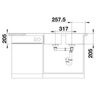 Inox sudopera Blanco LEMIS 8 S-IF + drvena daska - 1160x500x205