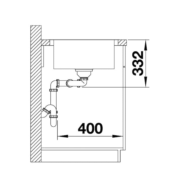 Inox sudopera Blanco LEMIS 8 S-IF + drvena daska - 1160x500x205