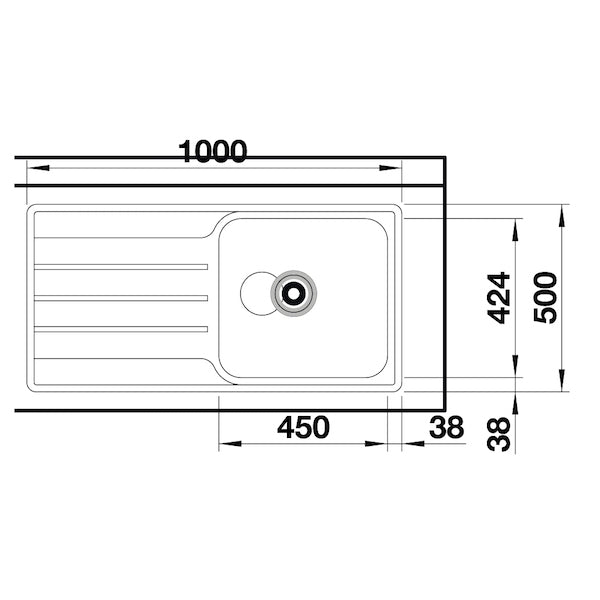 Inox sudopera Blanco LEMIS XL 6 S-IF + drvena daska - 1000x500x205