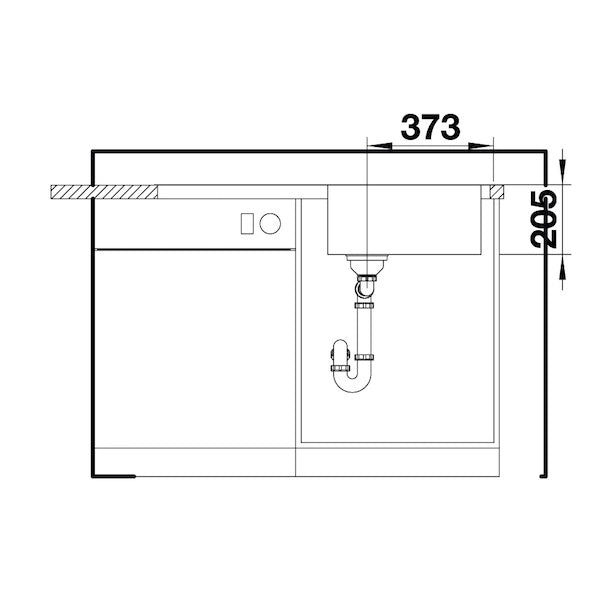 Inox sudopera Blanco LEMIS XL 6 S-IF + drvena daska - 1000x500x205