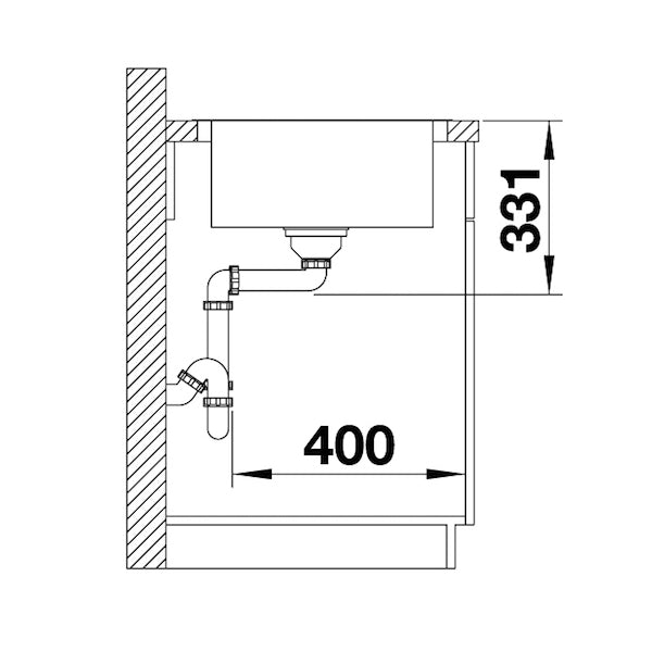 Inox sudopera Blanco LEMIS XL 6 S-IF + drvena daska - 1000x500x205