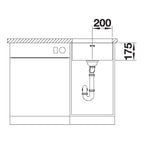 Inox sudopera Blanco SUPRA 400-U + drvena daska - 400x400x175