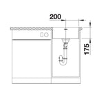 Inox sudopera Blanco SUPRA 400-IF/A + drvena daska - 440x500x175