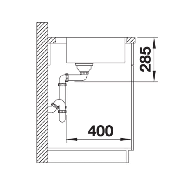 Inox sudopera Blanco SUPRA 400-IF/A + drvena daska - 440x500x175