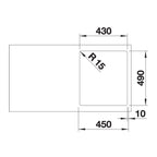 Inox sudopera Blanco SUPRA 400-IF/A + drvena daska - 440x500x175