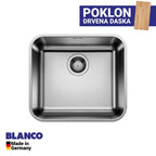 Inox sudopera Blanco SUPRA 450-U + drvena daska - 450x400x175