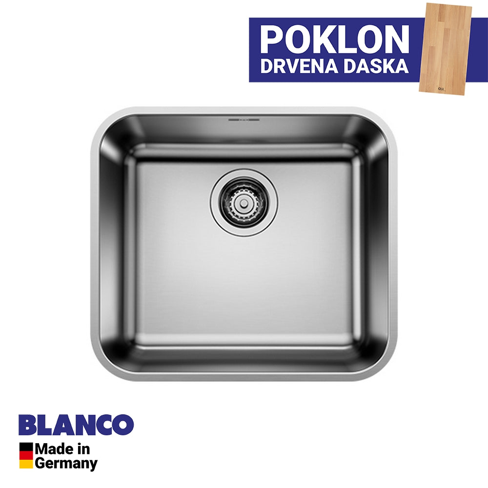 Inox sudopera Blanco SUPRA 450-U + drvena daska - 450x400x175