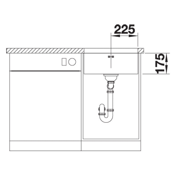 Inox sudopera Blanco SUPRA 450-U + drvena daska - 450x400x175