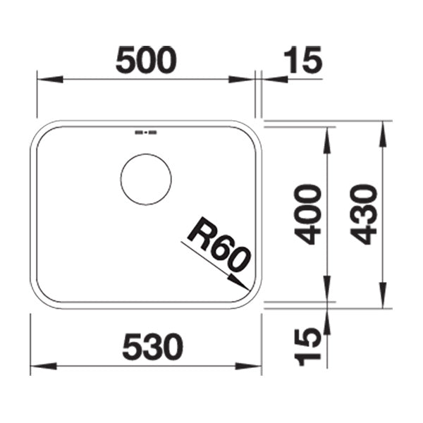 Inox sudopera Blanco SUPRA 500-U + drvena daska - 500x400x175