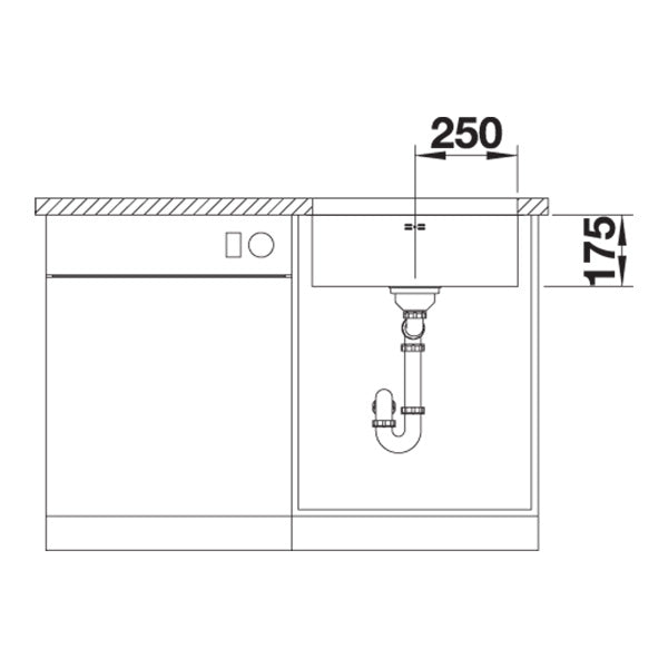 Inox sudopera Blanco SUPRA 500-U + drvena daska - 500x400x175