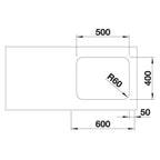 Inox sudopera Blanco SUPRA 500-U + drvena daska - 500x400x175
