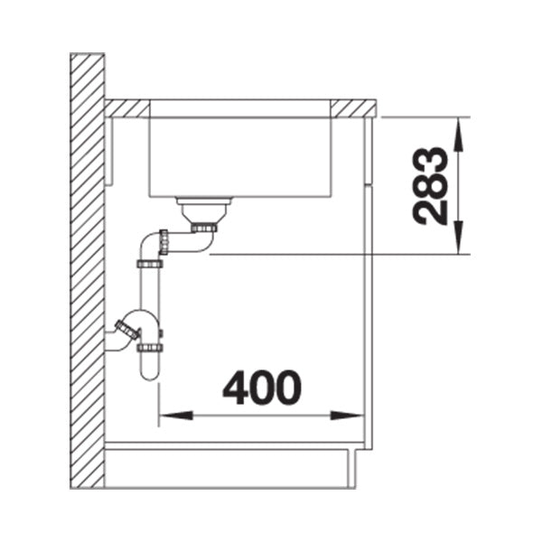 Inox sudopera Blanco SUPRA 500-U + drvena daska - 500x400x175