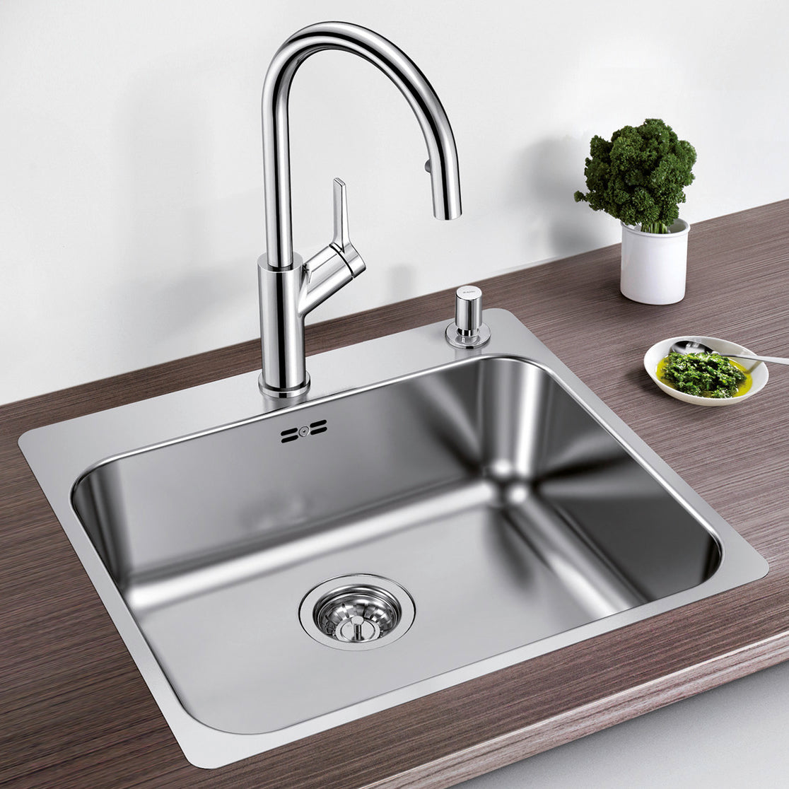 Inox sudopera Blanco SUPRA 500-IF/A + drvena daska - 540x500x175