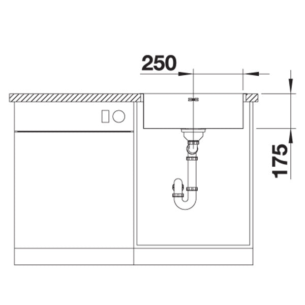 Inox sudopera Blanco SUPRA 500-IF/A + drvena daska - 540x500x175