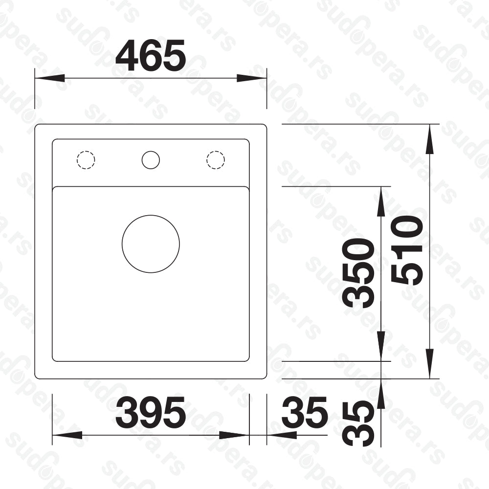 Granitna sudopera Blanco Silgranit DALAGO 45  sa podizačem čepa + drvena daska - 465x510x190