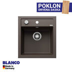 Granitna sudopera Blanco Silgranit DALAGO 45  sa podizačem čepa + drvena daska - 465x510x190