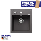 Granitna sudopera Blanco Silgranit DALAGO 45  sa podizačem čepa + drvena daska - 465x510x190