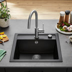 Granitna sudopera Blanco Silgranit DALAGO 5  sa podizačem čepa + drvena daska - 515x510x190