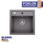 Granitna sudopera Blanco Silgranit DALAGO 5  sa podizačem čepa + drvena daska - 515x510x190