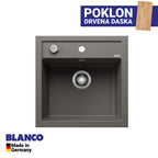 Granitna sudopera Blanco Silgranit DALAGO 5  sa podizačem čepa + drvena daska - 515x510x190
