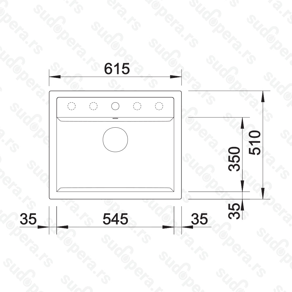 Granitna sudopera Blanco Silgranit DALAGO 6  sa podizačem čepa + drvena daska - 615x510x190
