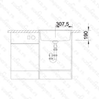 Granitna sudopera Blanco Silgranit DALAGO 6  sa podizačem čepa + drvena daska - 615x510x190